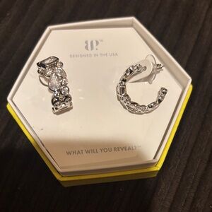 Dazzling Silver Crystal Hoop Earrings